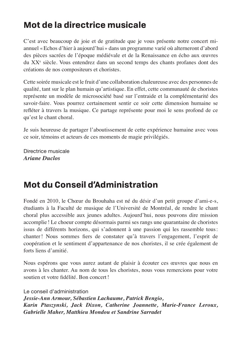 Programme de concert page 2