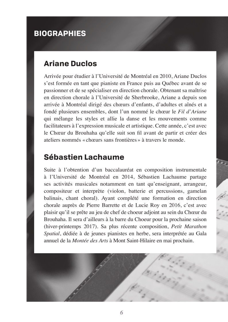 Programme de concert page 6