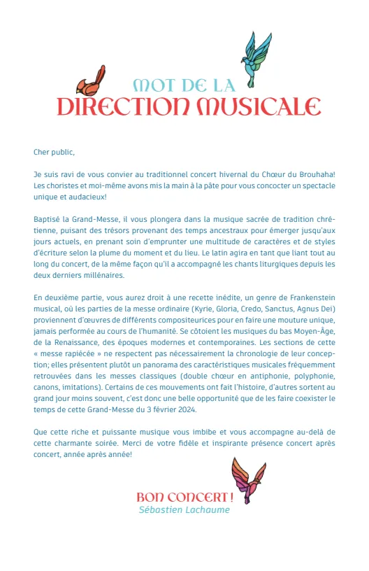 Programme de concert page 2