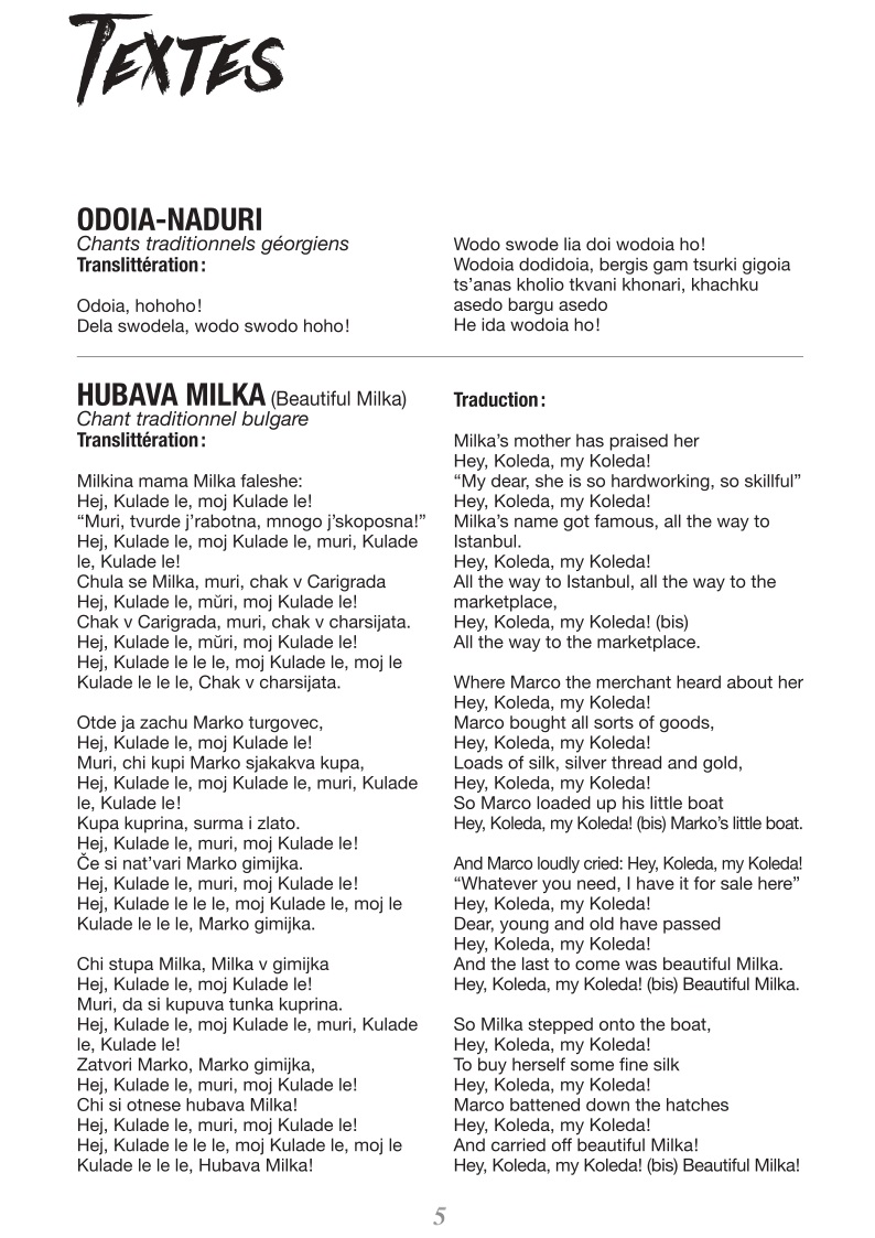 Programme de concert page 5