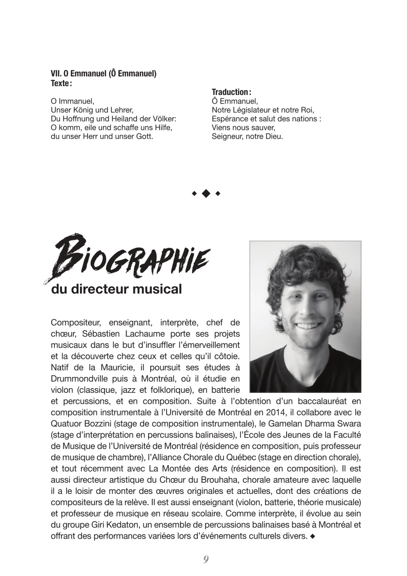 Programme de concert page 9