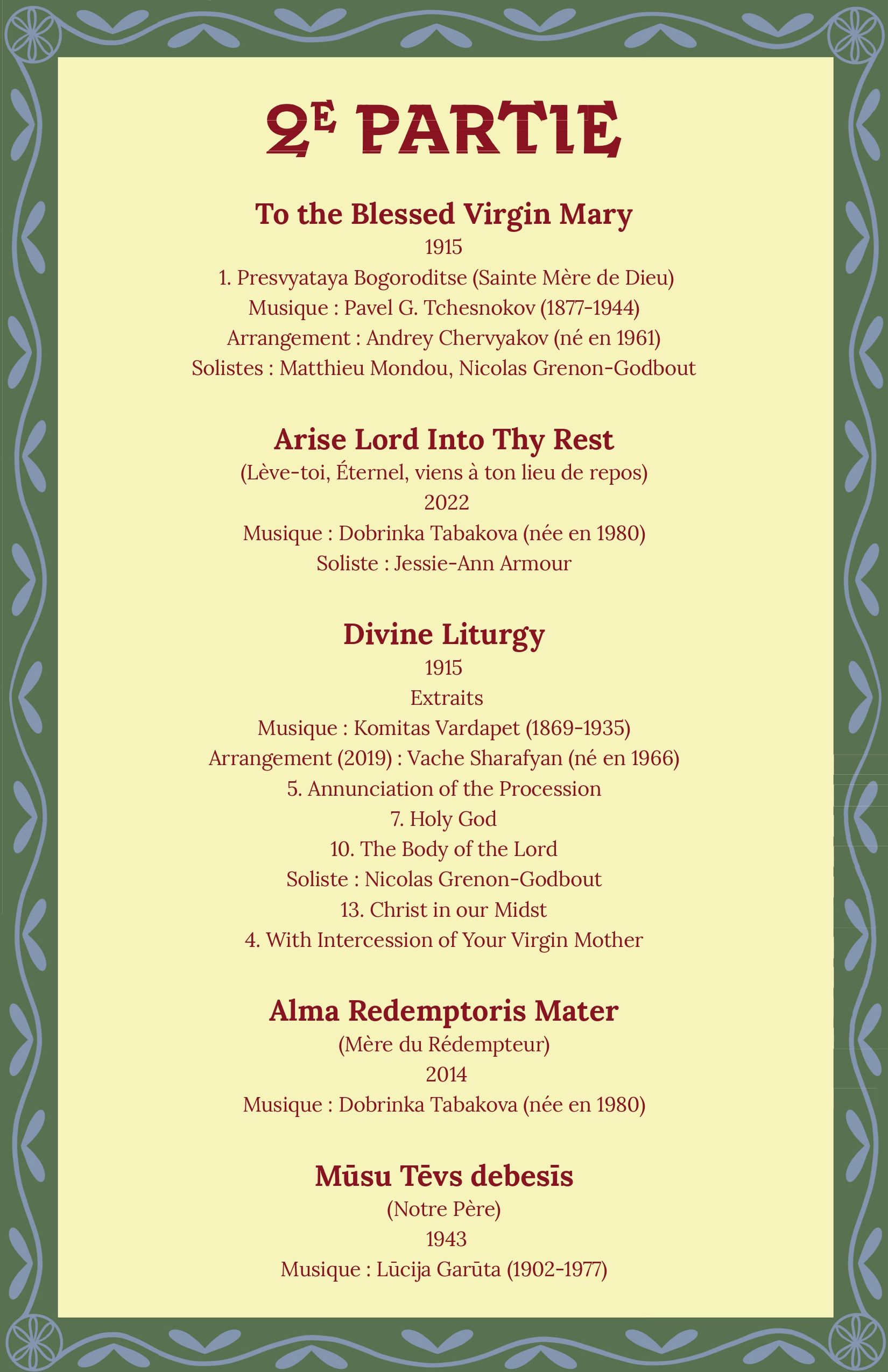 Programme de concert page 9
